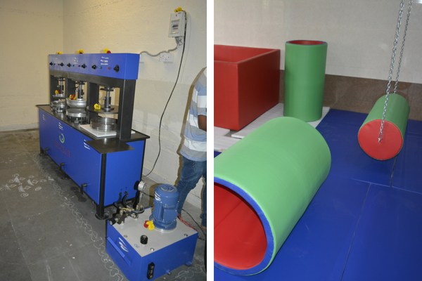 Samarthanam paper plate making machine and physiotherapy room