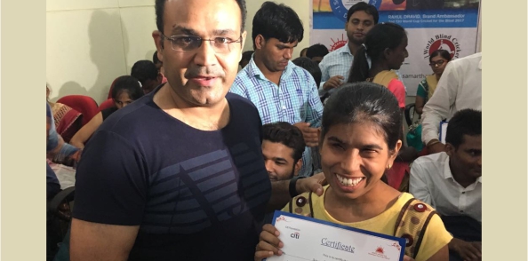 Samarthanam and CITI Amitha Skill Development Programme convocation honored by Virendra Sehwag, Indian cricketer