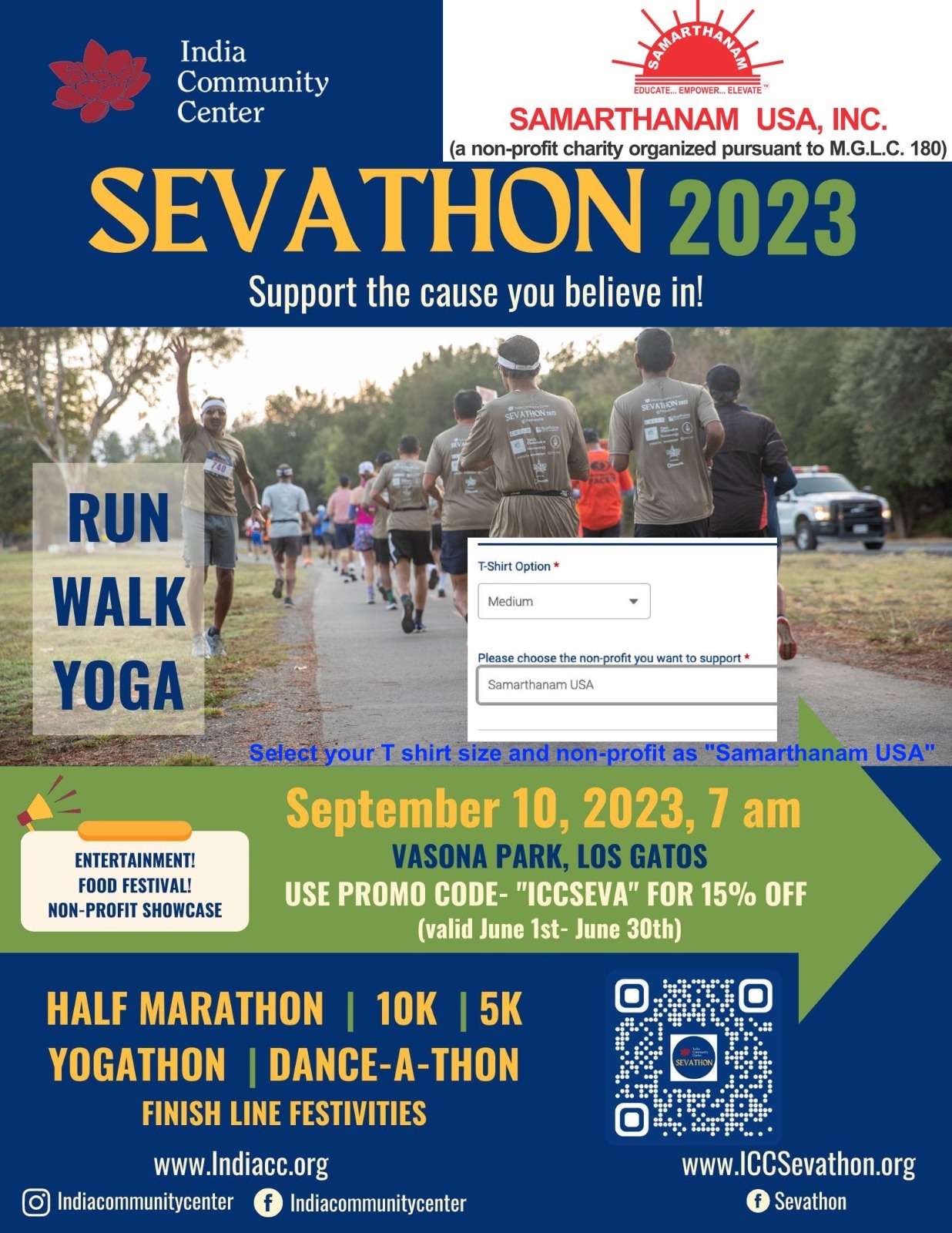 Join us for an exhilarating walkathon (physically - virtually) at Vasona Park, Las Gatos!
