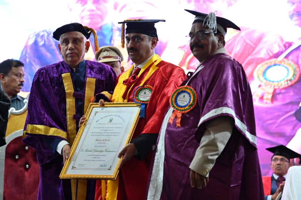 Dr Mahantesh G Kivadasannavar the esteemed founder of Samarthanam Trust for the Disabled, has been conferred with a Doctorate of Letters - Honoris Causa by Sri Krishnadevaraya University Anantapuram