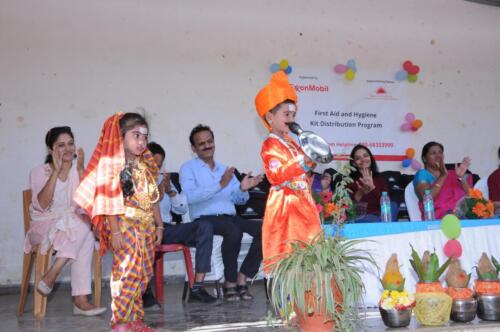 Adolescent girl pupils at Aralumallige Bagilu Government School in Doddabalapur received first aid kits and menstrual hygiene kits from Samarthanam Trust, which is partnered with ExxonMobil-2