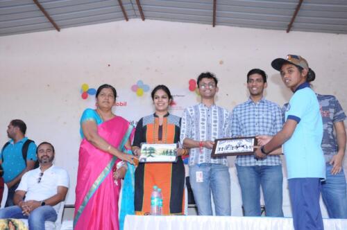 Adolescent girl pupils at Aralumallige Bagilu Government School in Doddabalapur received first aid kits and menstrual hygiene kits from Samarthanam Trust, which is partnered with ExxonMobil-6
