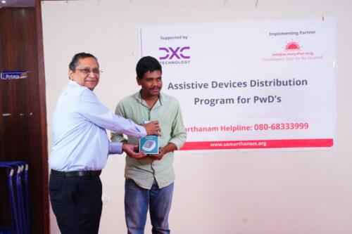 Samarthanam Trust, in collaboration with DXC Technology, organized an Assistive Aids Distribution Program for People with Disabilities (PwDs) in Hyderabad-7