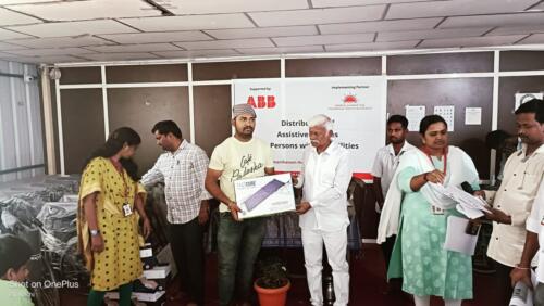 Samarthanam Trust, in partnership with ABB, distributed assistive devices to PwDs in Bellari-3