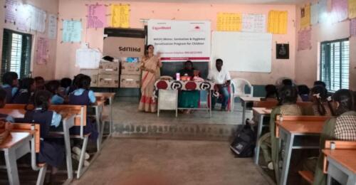 Samarthanam Trust, in partnership with ExxonMobil, conducted a WASH (water, sanitation, and hygiene) sensitization workshop for adolescent girl students of Kantanakunte Govt. School-3