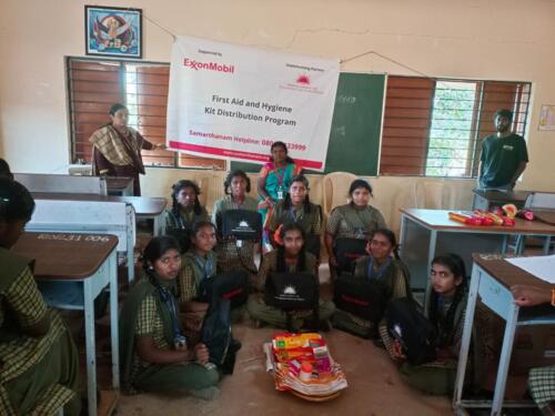 Samarthanam Trust, in partnership with ExxonMobil, distributed First Aid and Menstrual Hygiene Kits to adolescent girl students-2