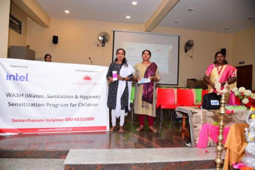 Samarthanam Trust, in partnership with Intel, distributed First Aid Kits, Menstrual Hygiene Kits, and Toiletry items to adolescent girl students-4