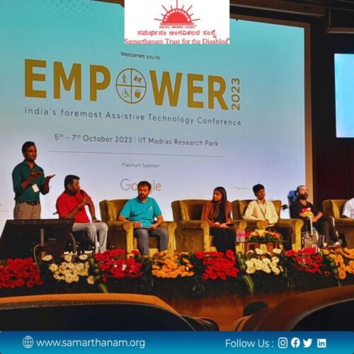 Samarthanam has a ATA stall in iit madras research park-4