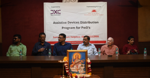 The Assistive Aids Distribution program organized by Samarthanam Trust in collaboration with DXC Technology, for People with Disabilities (PwDs) in Indore-1