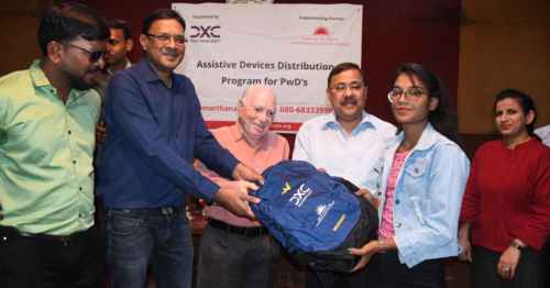 The Assistive Aids Distribution program organized by Samarthanam Trust in collaboration with DXC Technology, for People with Disabilities (PwDs) in Indore-2