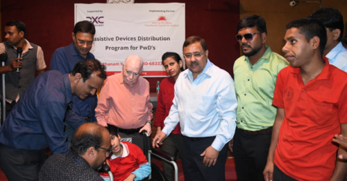 The Assistive Aids Distribution program organized by Samarthanam Trust in collaboration with DXC Technology, for People with Disabilities (PwDs) in Indore-3