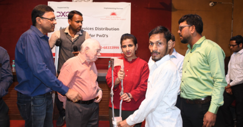 The Assistive Aids Distribution program organized by Samarthanam Trust in collaboration with DXC Technology, for People with Disabilities (PwDs) in Indore-5