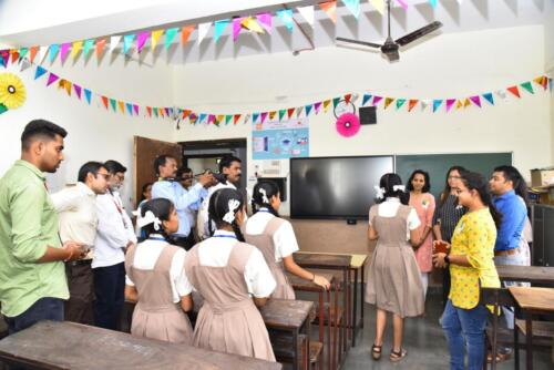 The opening ceremony for the Smart Class Learning Facility was held in Vidyabhushan High School Dahisar, Mumbai-3