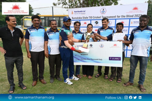 Samarthanam Dharwad triumphs in the Karnataka State T10 Cricket Tournament for the Blind 2023-5